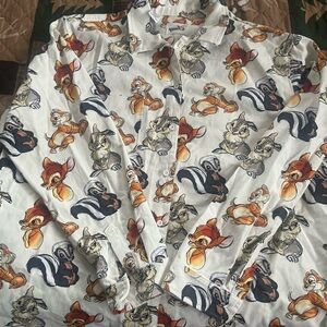 Disney Men's White Shirt with Colorful Character Print